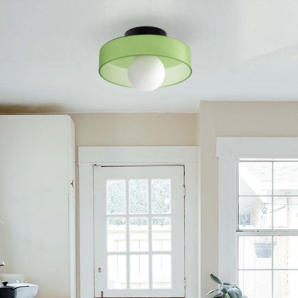 Ceiling Light | Round Glass Flush Ceiling Fixture