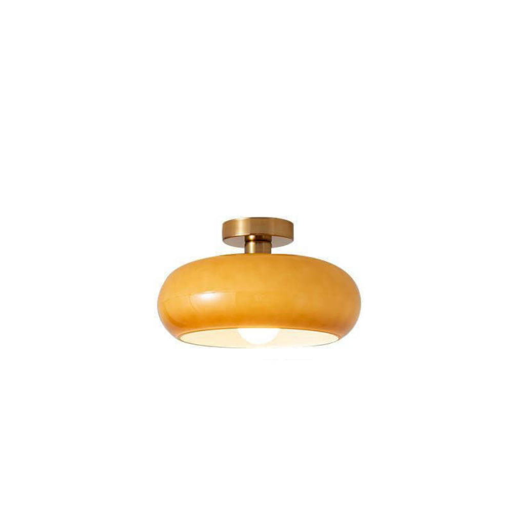 Amber Ceiling Light with Round Design | Warm Lighting for Living Room