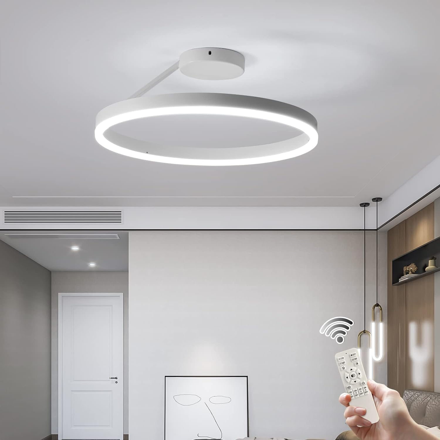 Ceiling Light | LED Ring Offset Circular Design