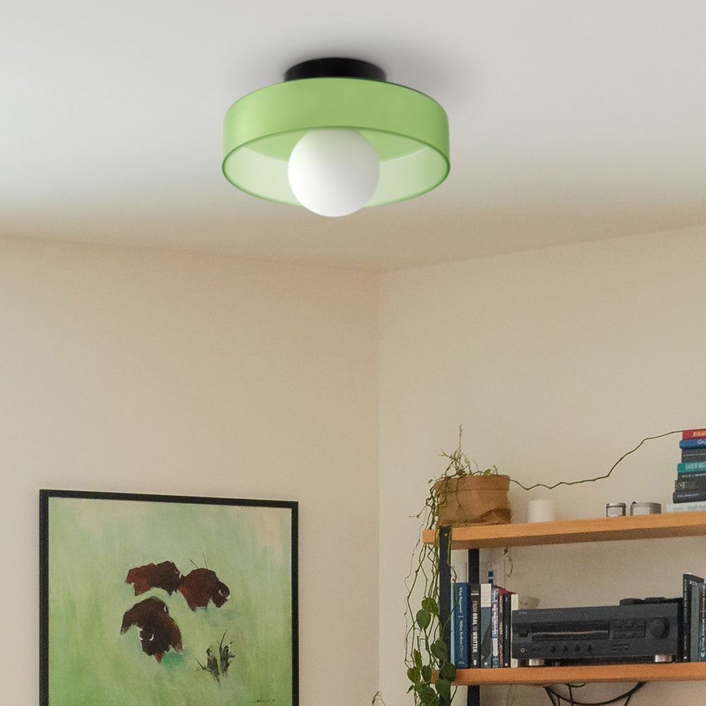 Ceiling Light | Round Glass Flush Ceiling Fixture