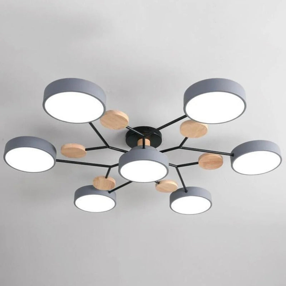 Modern Halo LED Ceiling Light | Semi Flush Mount for Living Room or Bedroom