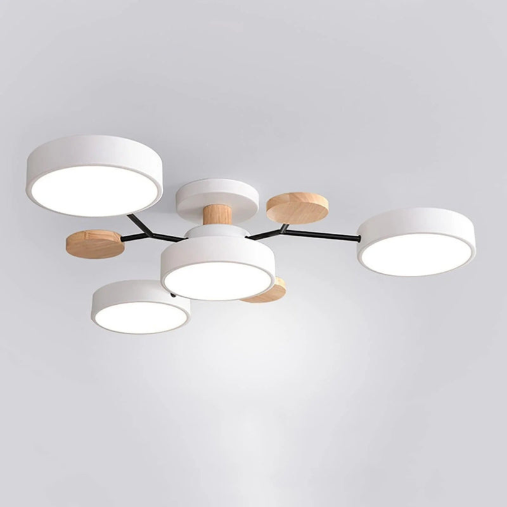 Modern Halo LED Ceiling Light | Semi Flush Mount for Living Room or Bedroom