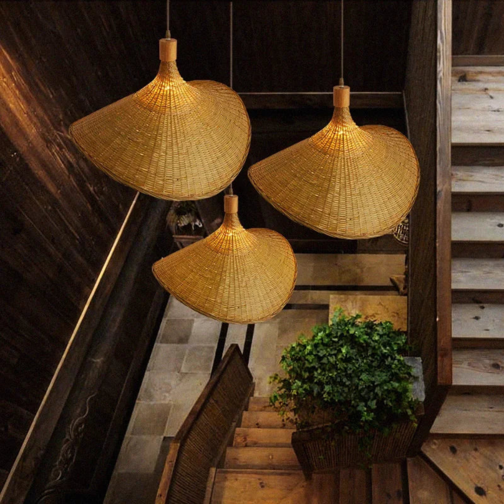 Woven Pendant Light | Handwoven Ceiling Fixture for Home Decor