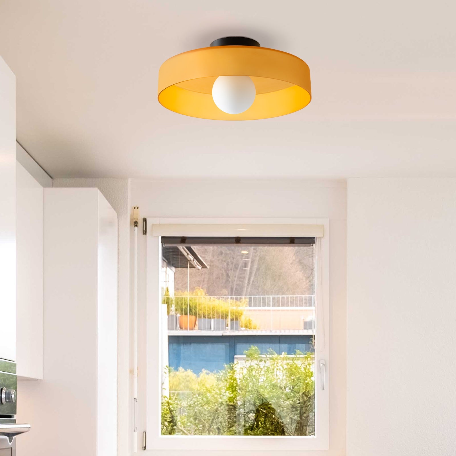 Ceiling Light | Round Glass Flush Ceiling Fixture