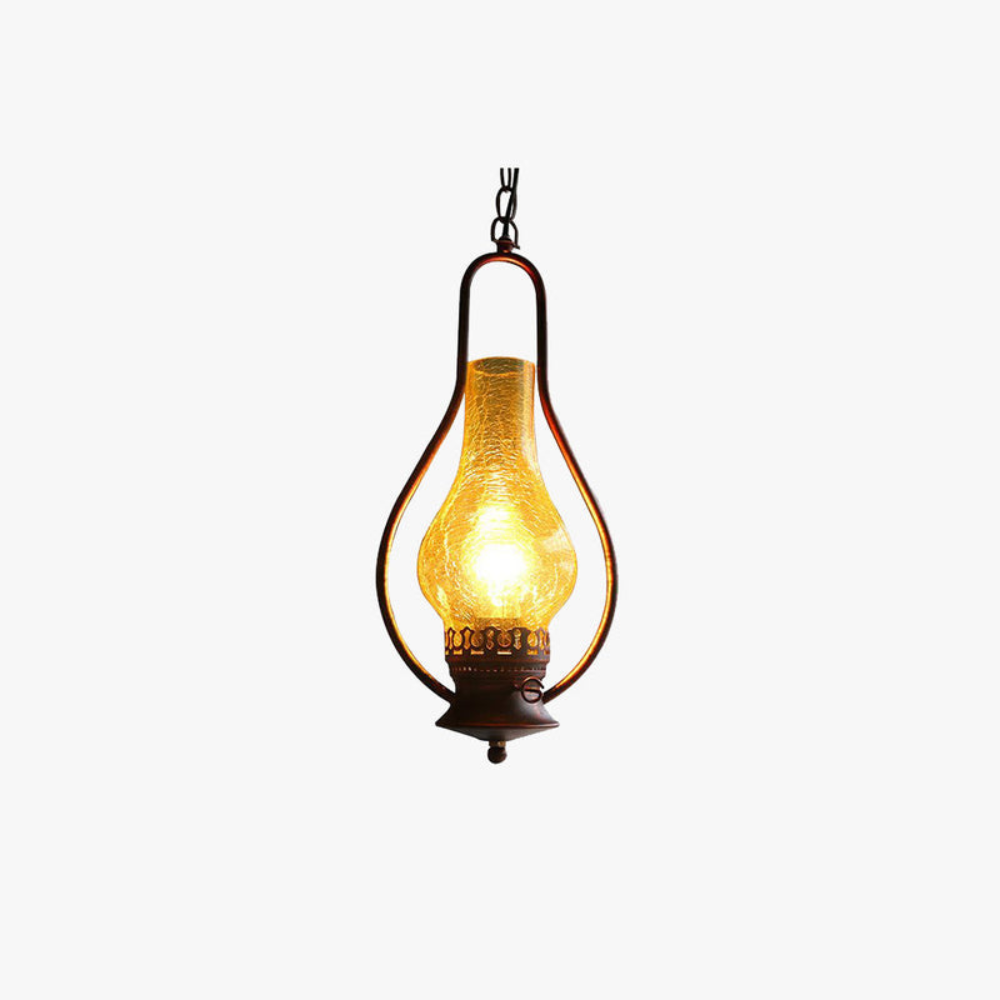 Rustic Kerosene Style LED Pendant Light | Vintage Industrial Hanging Fixture