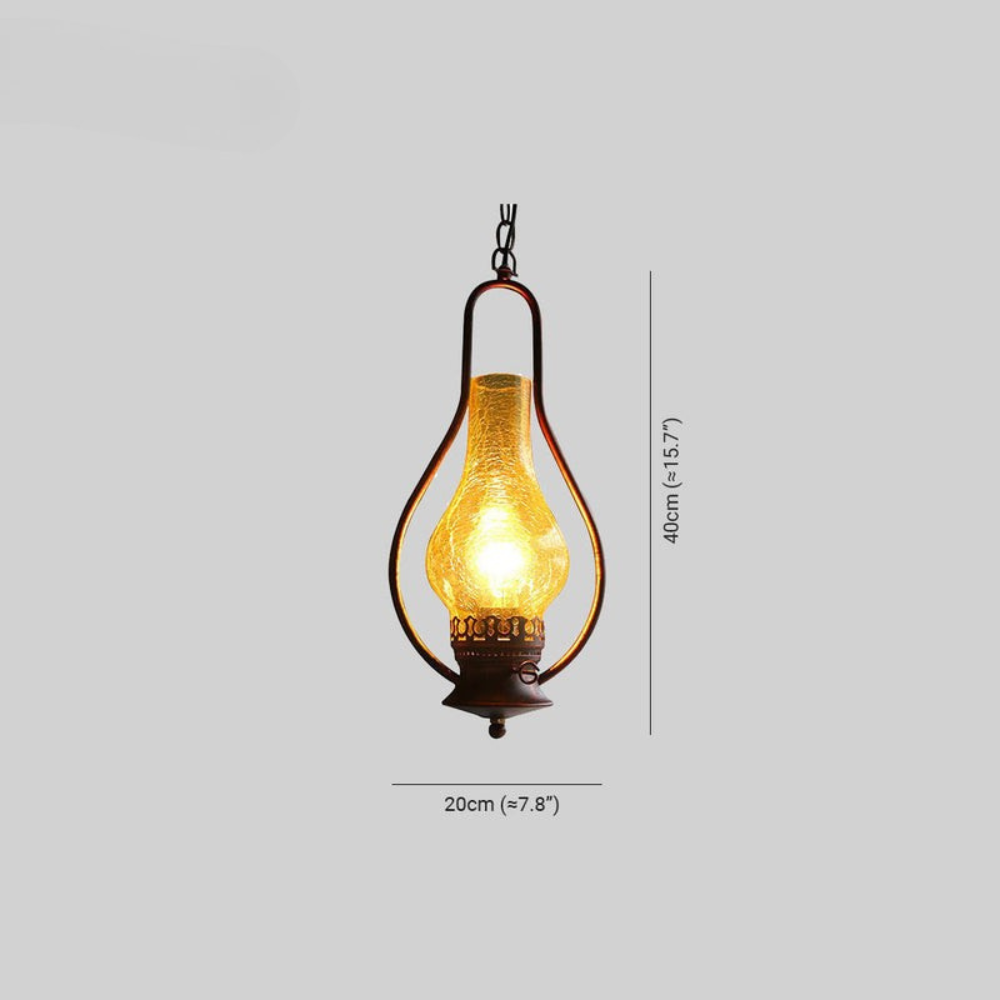 Rustic Kerosene Style LED Pendant Light | Vintage Industrial Hanging Fixture