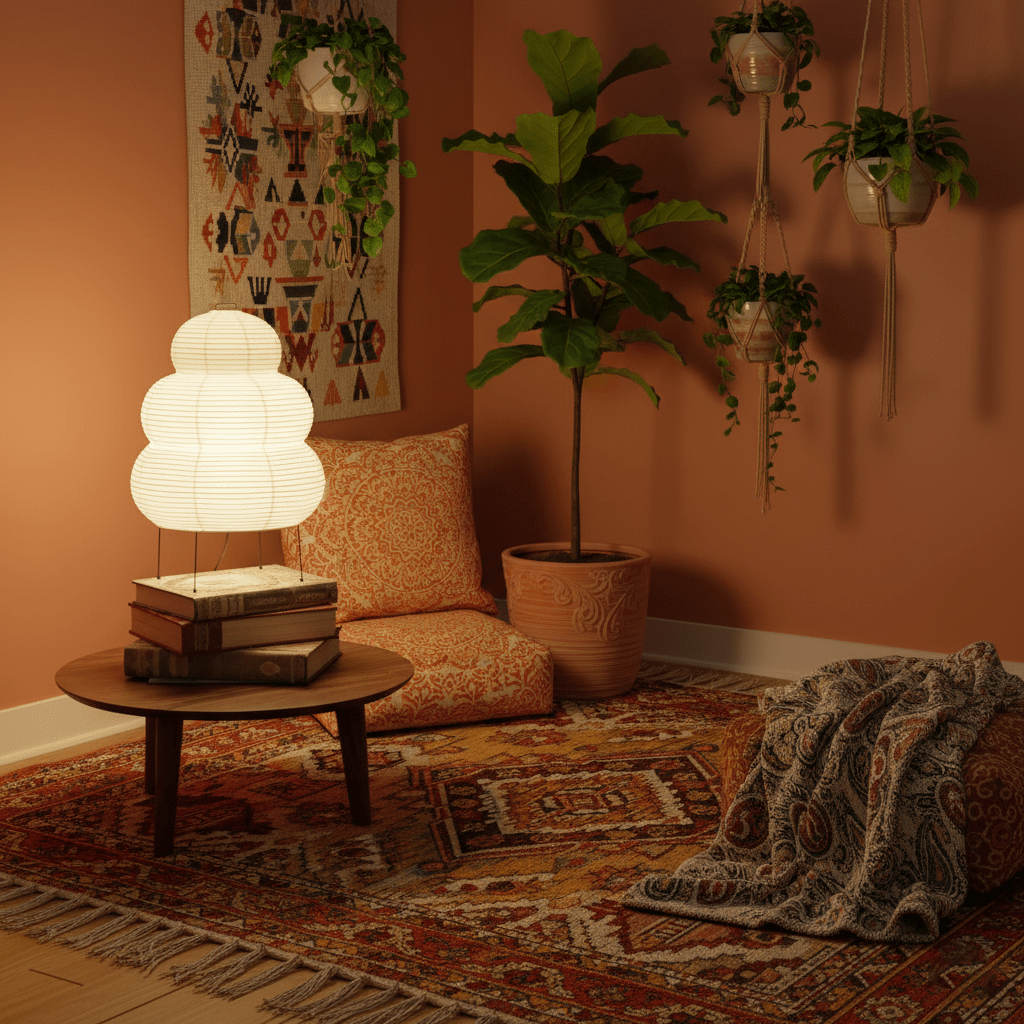 Table Lamp | Paper Shade Sculptural Table Light