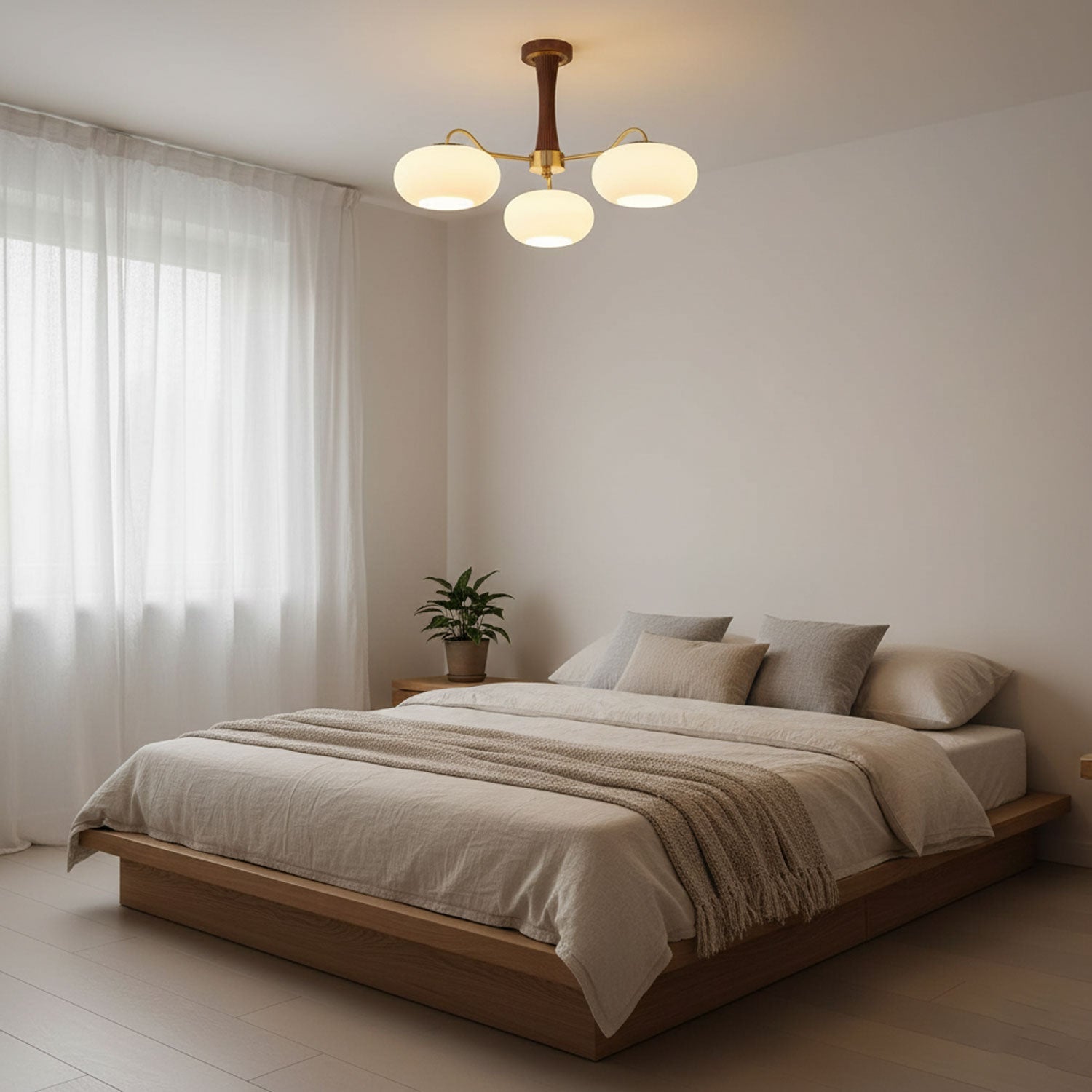 Ceiling Light  | Multi-Arm Glass Shade