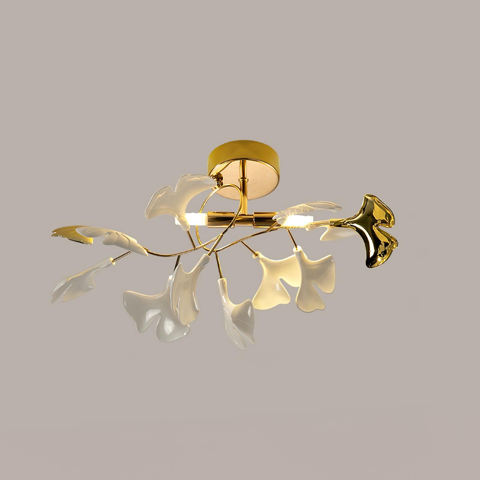 Ginkgo Leaf Chandelier | Nature-Inspired Branch Ceiling Fixture