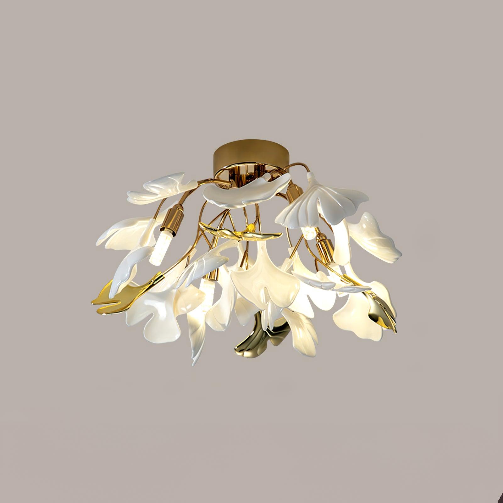 Ginkgo Leaf Chandelier | Nature-Inspired Branch Ceiling Fixture