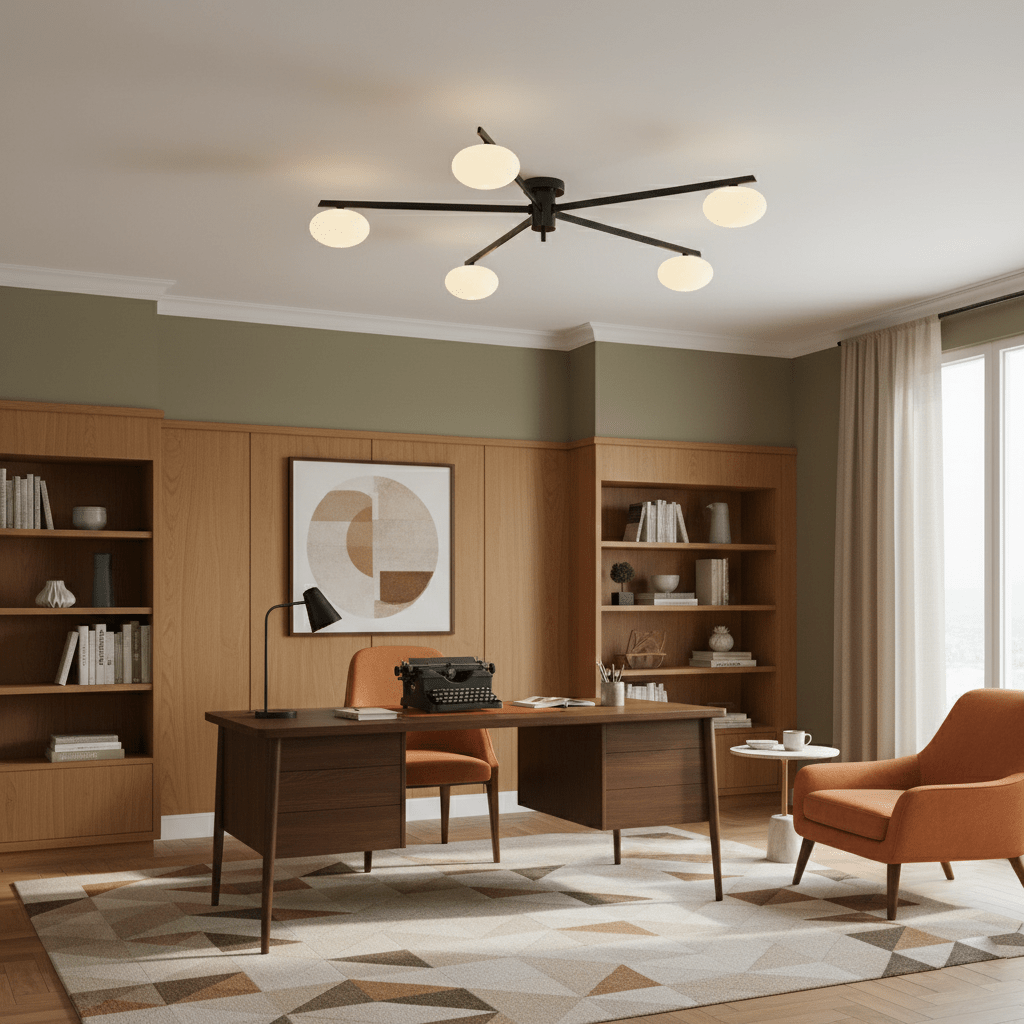 Ceiling Light | Multi-Arm Linear Glass Shade