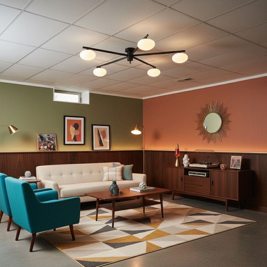 Ceiling Light | Multi-Arm Linear Glass Shade