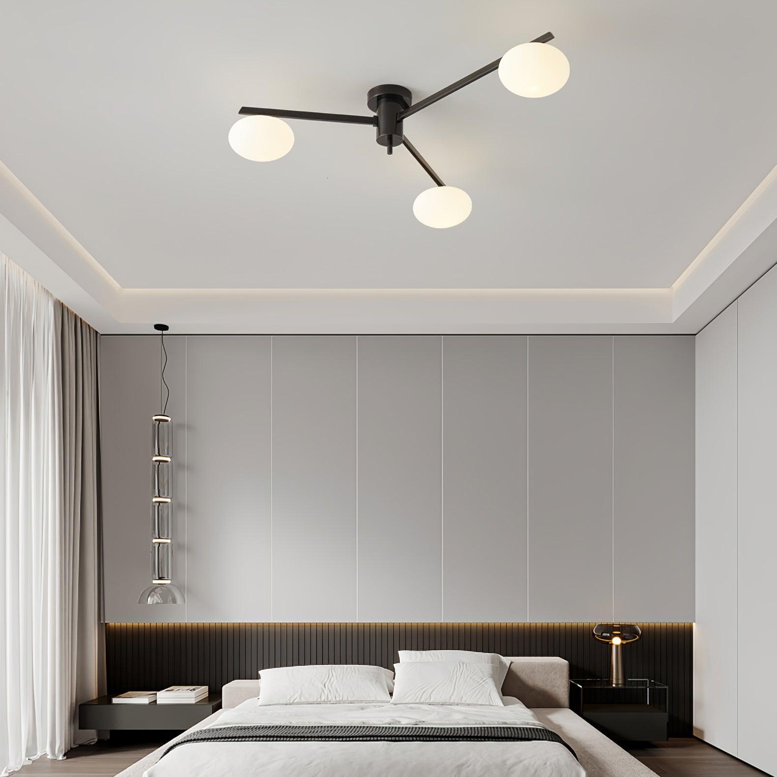 Ceiling Light | Multi-Arm Linear Glass Shade
