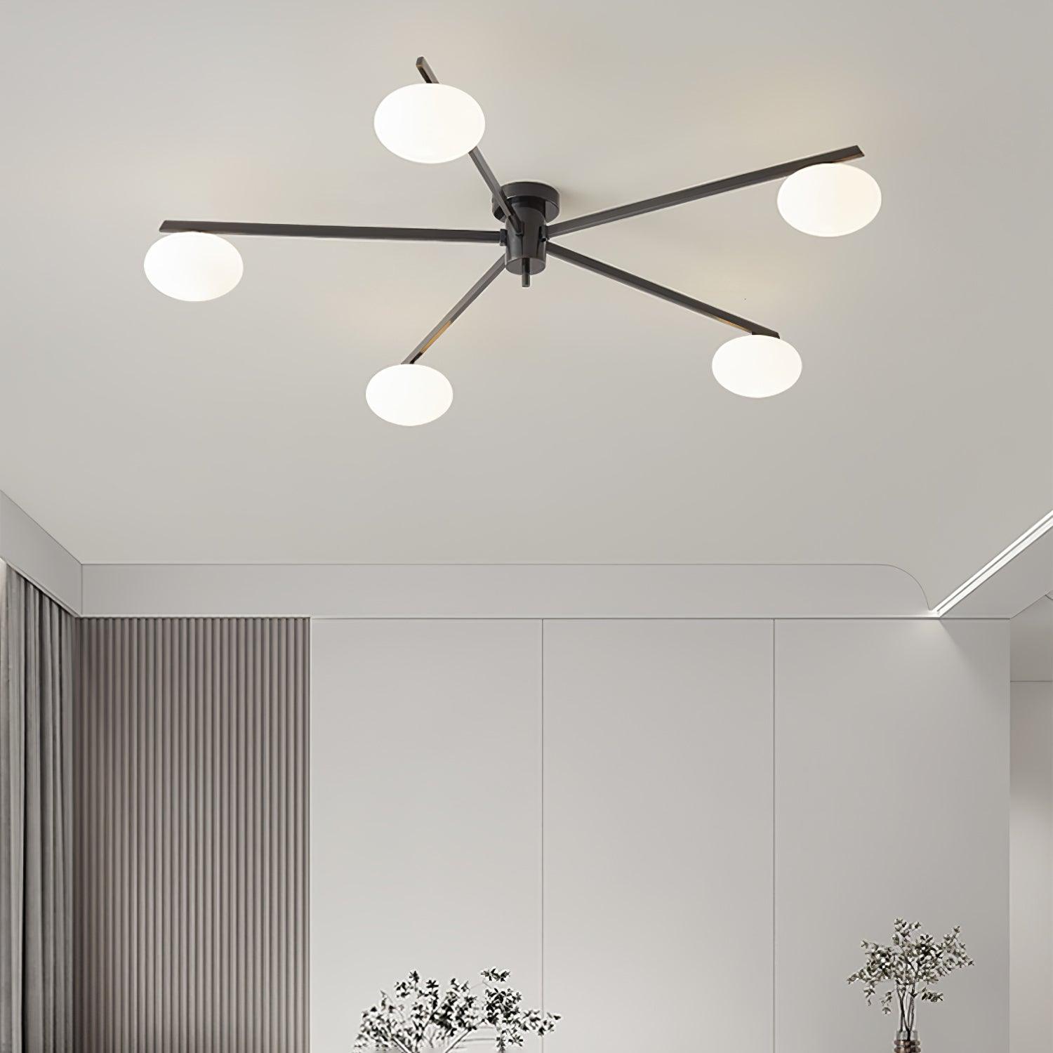 Ceiling Light | Multi-Arm Linear Glass Shade