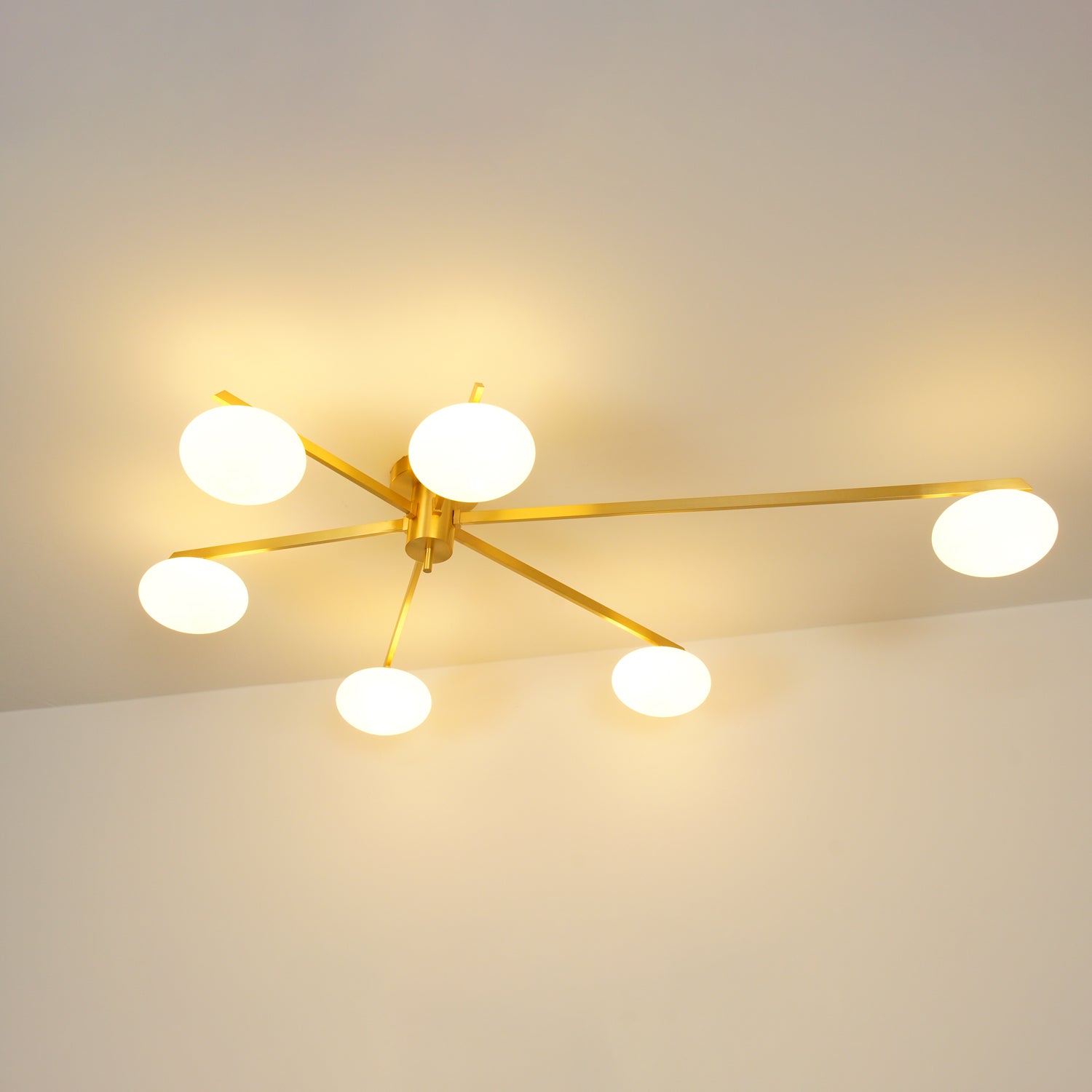 Ceiling Light | Multi-Arm Linear Glass Shade