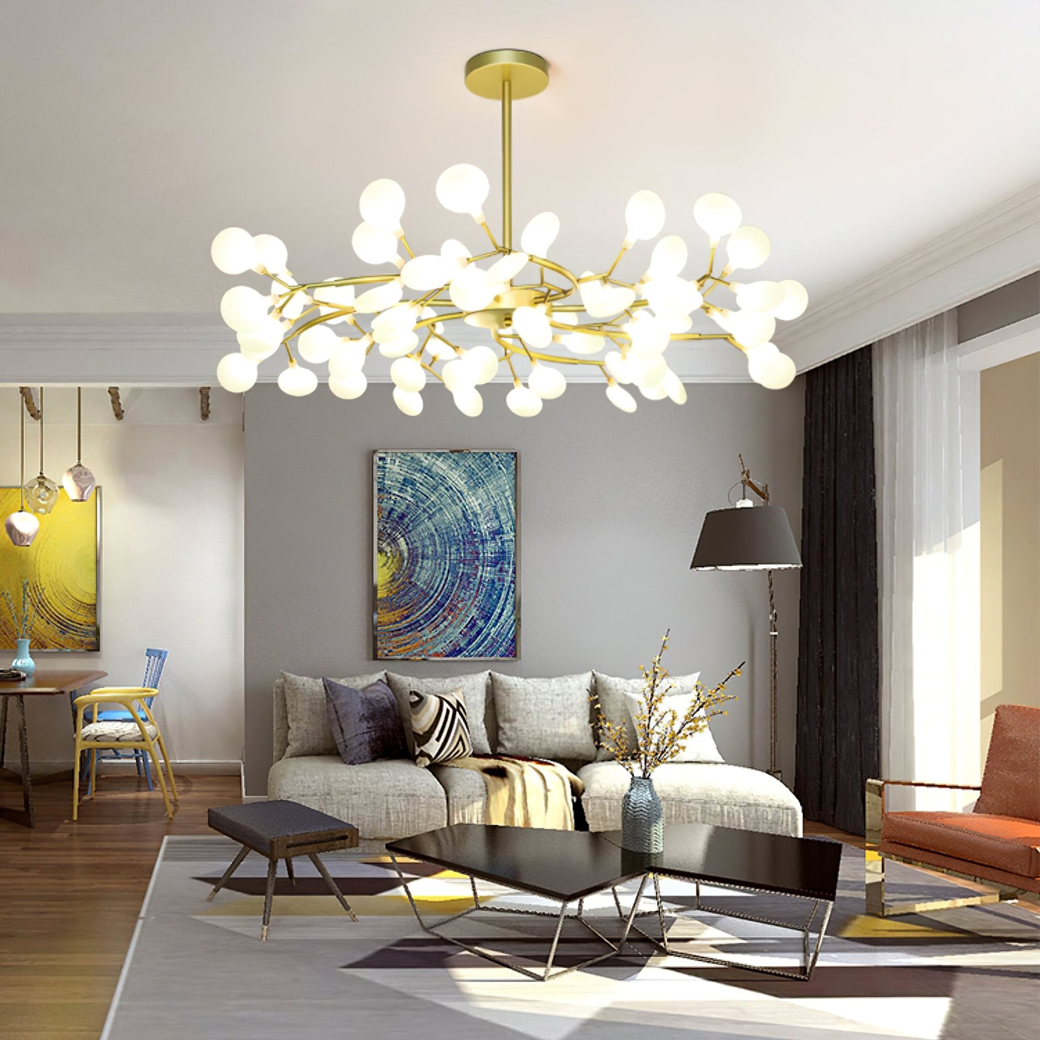 Chandelier Light | Ceiling Lamp with Firefly-Inspired Satellite Design