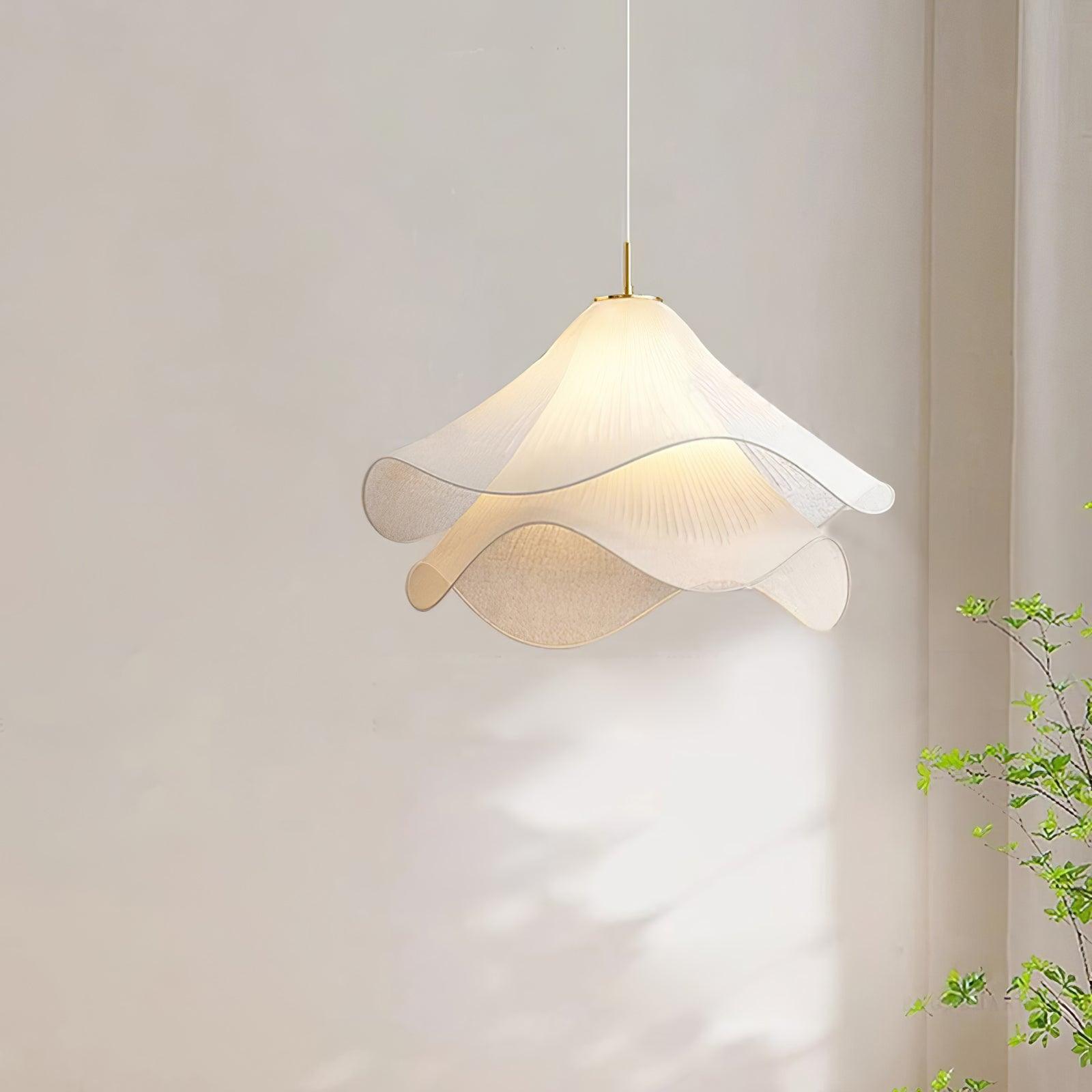 Pendant Light Layered Fabric Shade | Ceiling Mounted Fixture