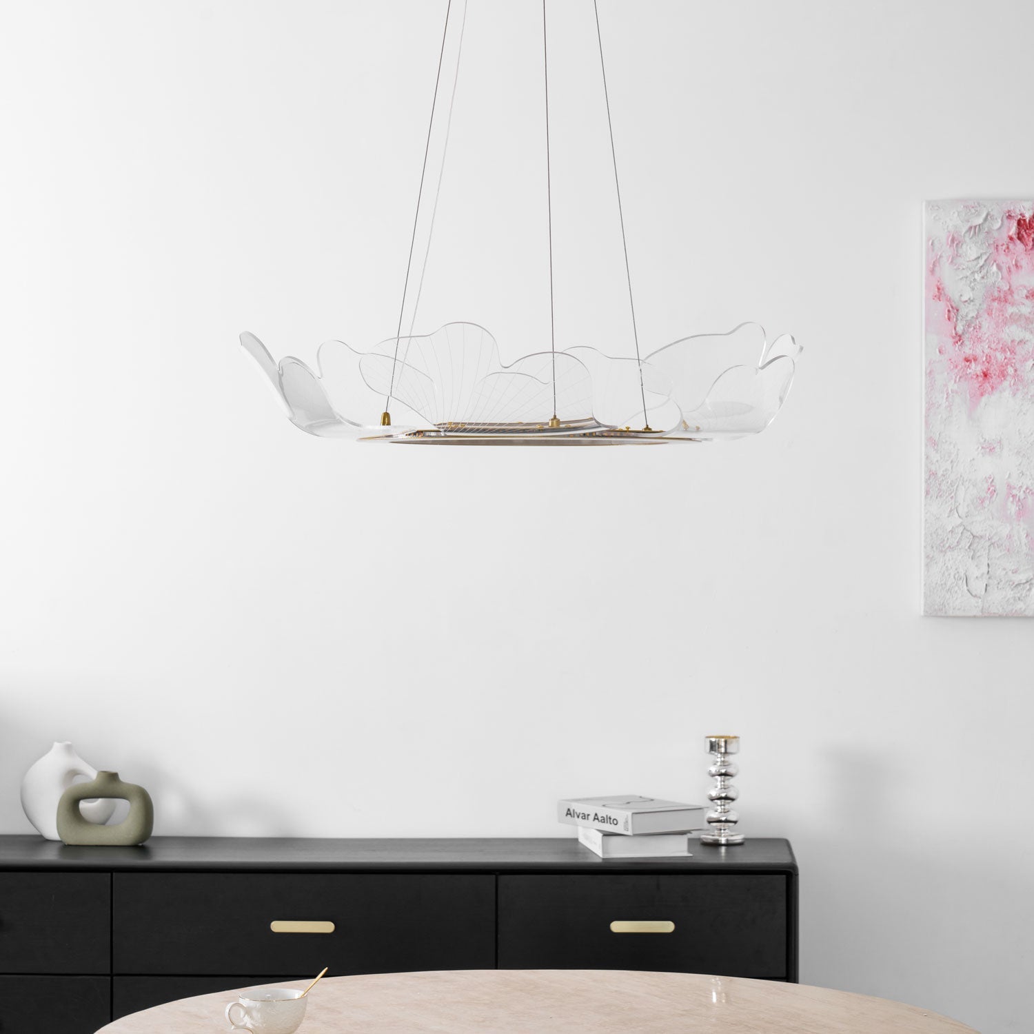Living Room Modern Chandelier | Petal-Shaped LED Ceiling Light