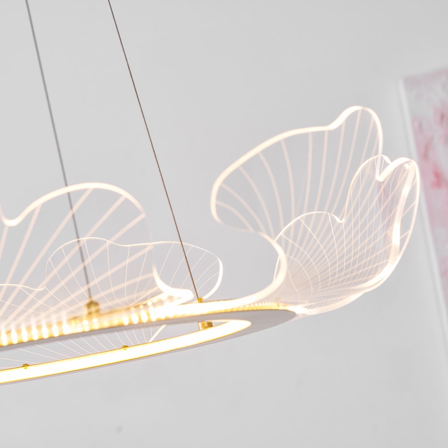 Living Room Modern Chandelier | Petal-Shaped LED Ceiling Light