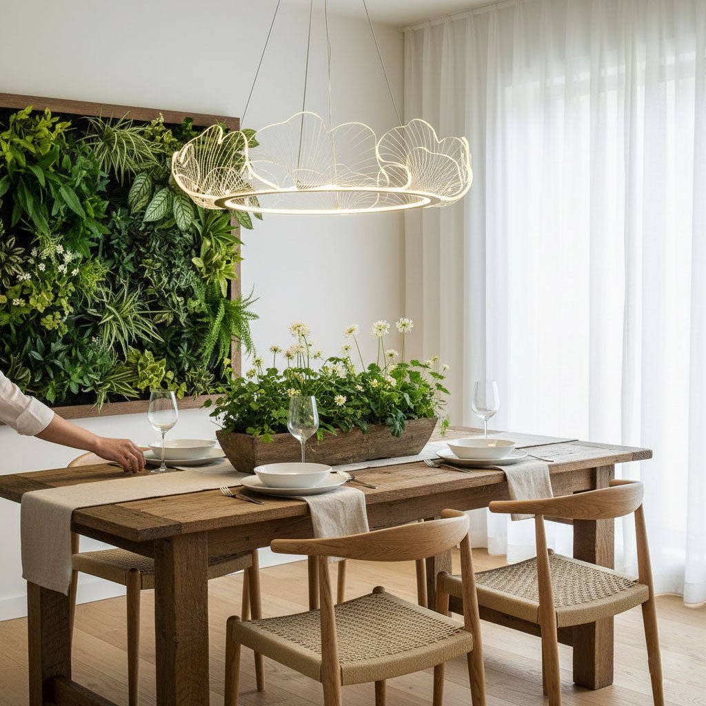 Living Room Modern Chandelier | Petal-Shaped LED Ceiling Light