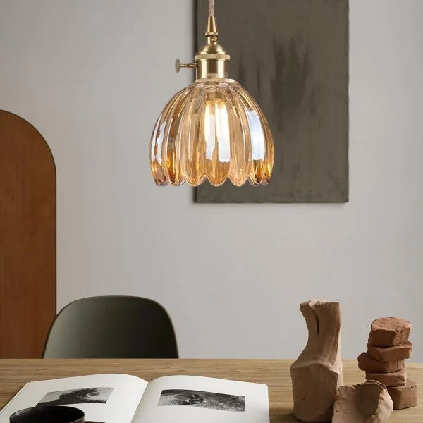Pendant Light | Fluted Dome Ceiling Lamp