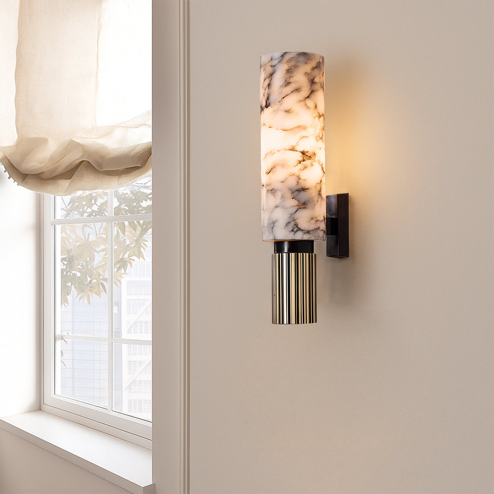 Wall Light | Marble Cylinder Design