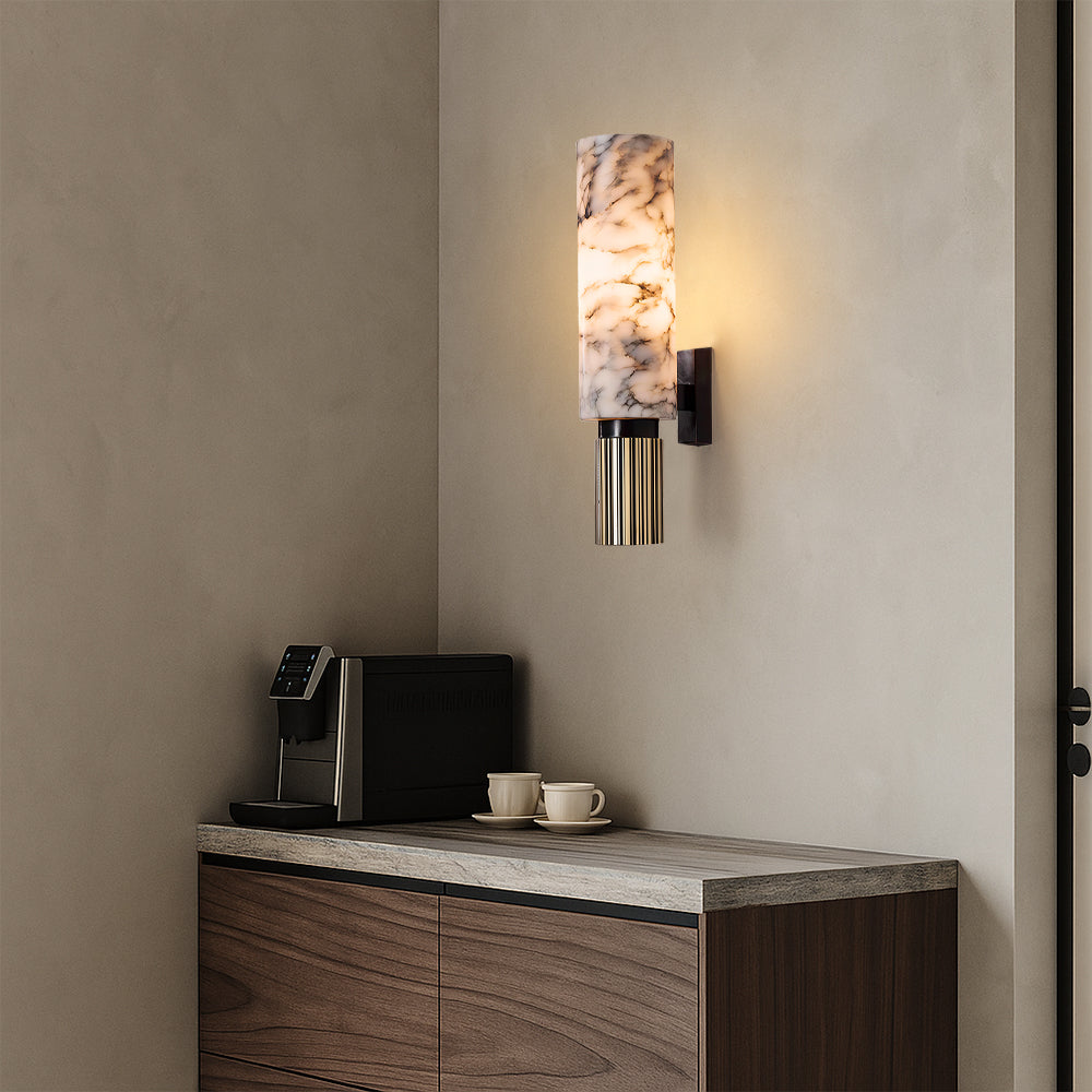 Wall Light | Marble Cylinder Design