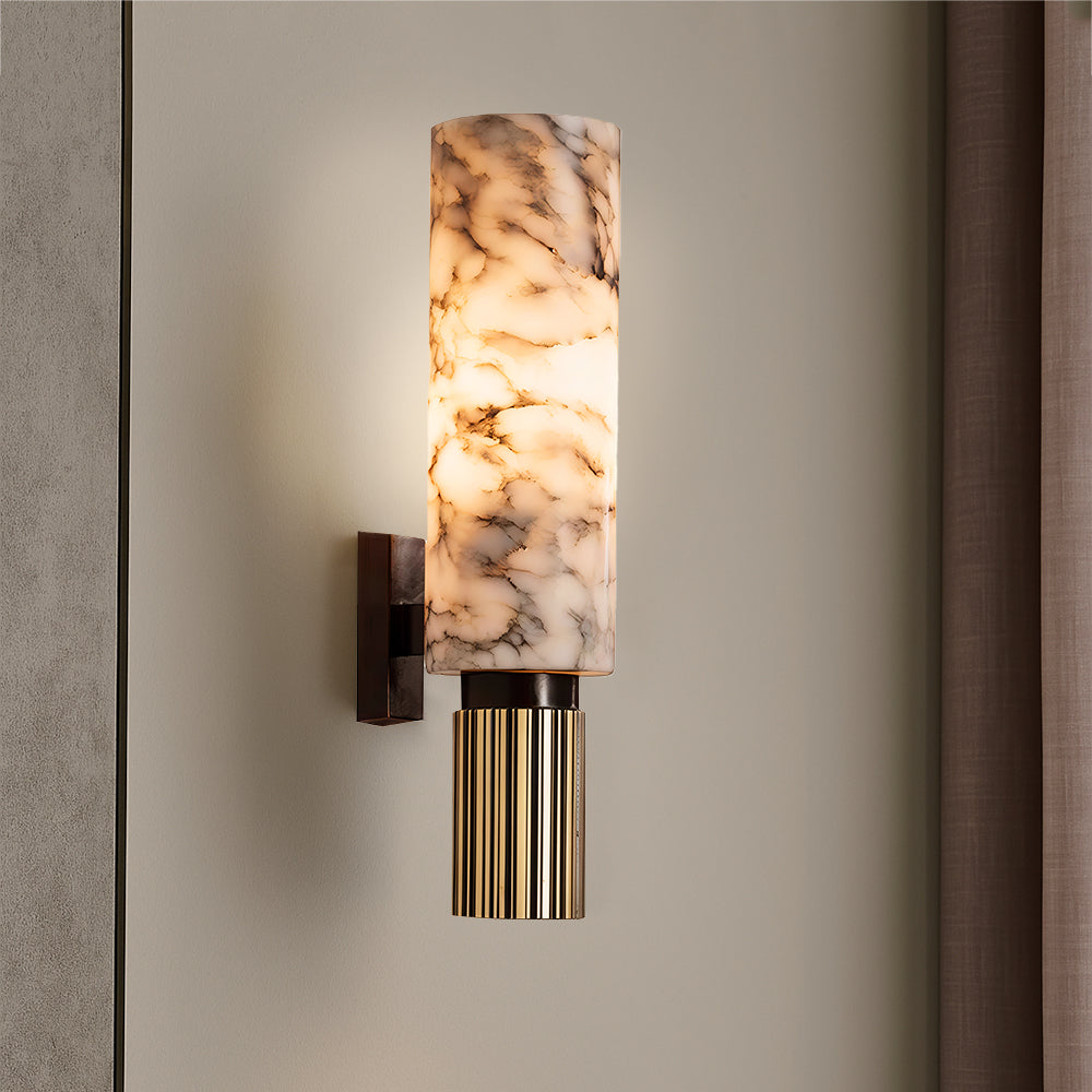 Wall Light | Marble Cylinder Design