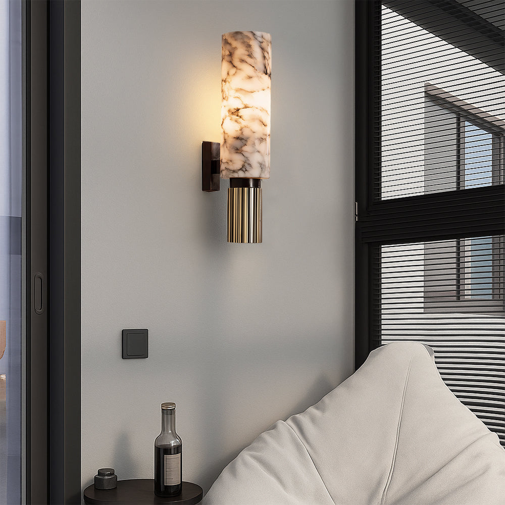 Wall Light | Marble Cylinder Design