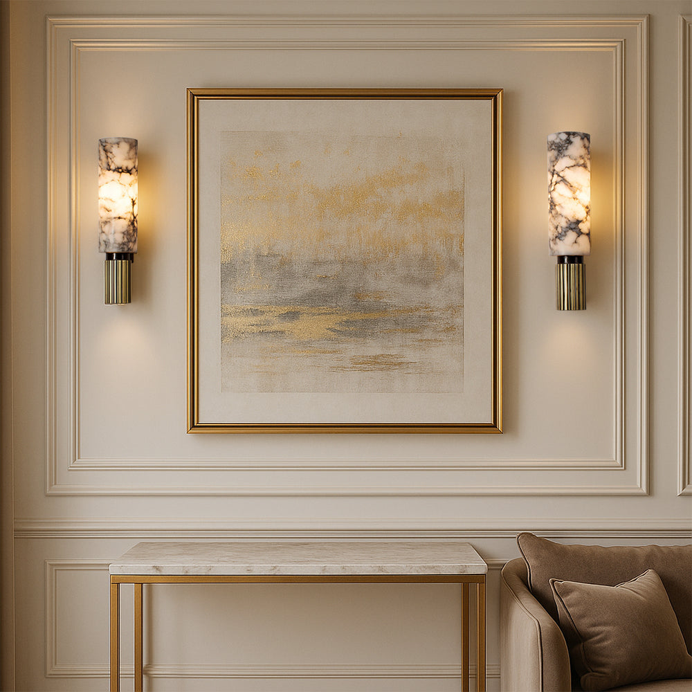 Wall Light | Marble Cylinder Design